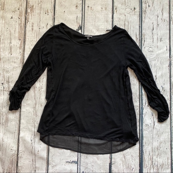Black express top with chiffon back - Picture 1 of 5